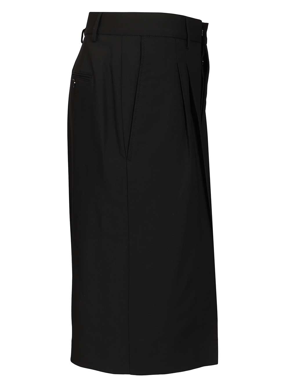 Ami Wide-Leg Bermuda Shorts Trousers - Nero | 843d4f750917f770b7315fc0ff78c998f319882c