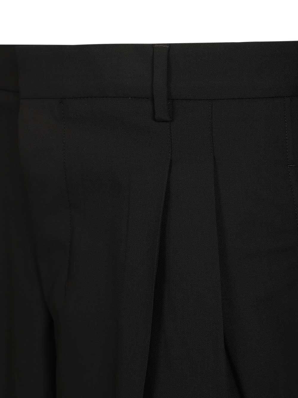 Ami Wide-Leg Bermuda Shorts Trousers - Nero | 1a7910ce54b27a36f9de4b2f5999b6cb9a2a60e3