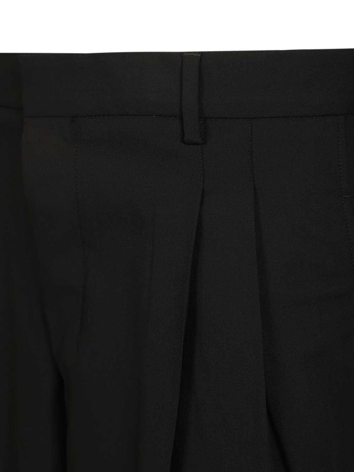 Ami Wide-Leg Bermuda Shorts Trousers - Nero | 1a7910ce54b27a36f9de4b2f5999b6cb9a2a60e3