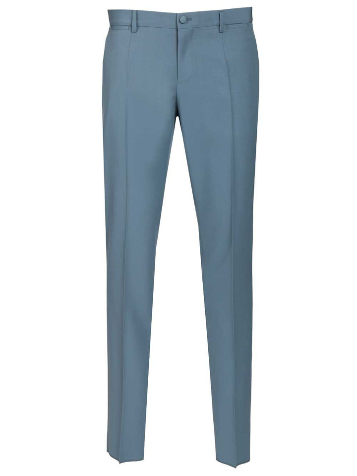 Dolce & Gabbana Wool Poplin Trousers - Light blue | b5969c45b2181d4811e8ea0cd075149eab6fc963
