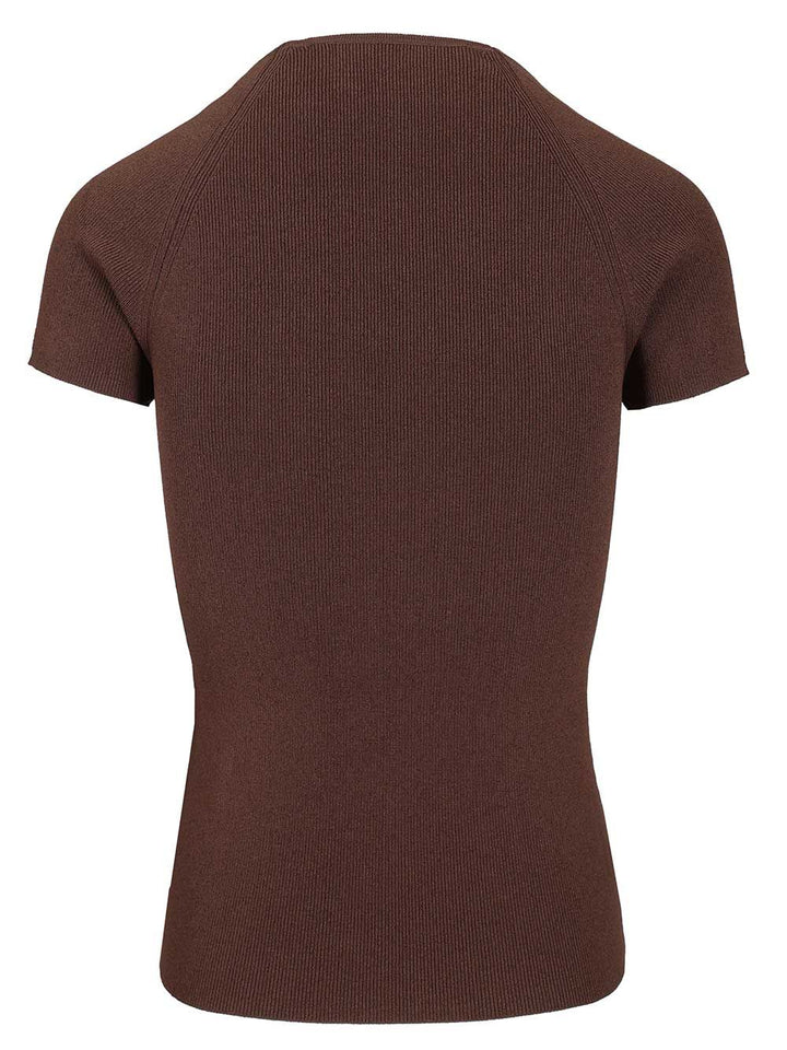 Federica Tosi V-Neck Sweater Top - Marrone | 9a436f4728a1dc5c31971be4402d7a811958e609