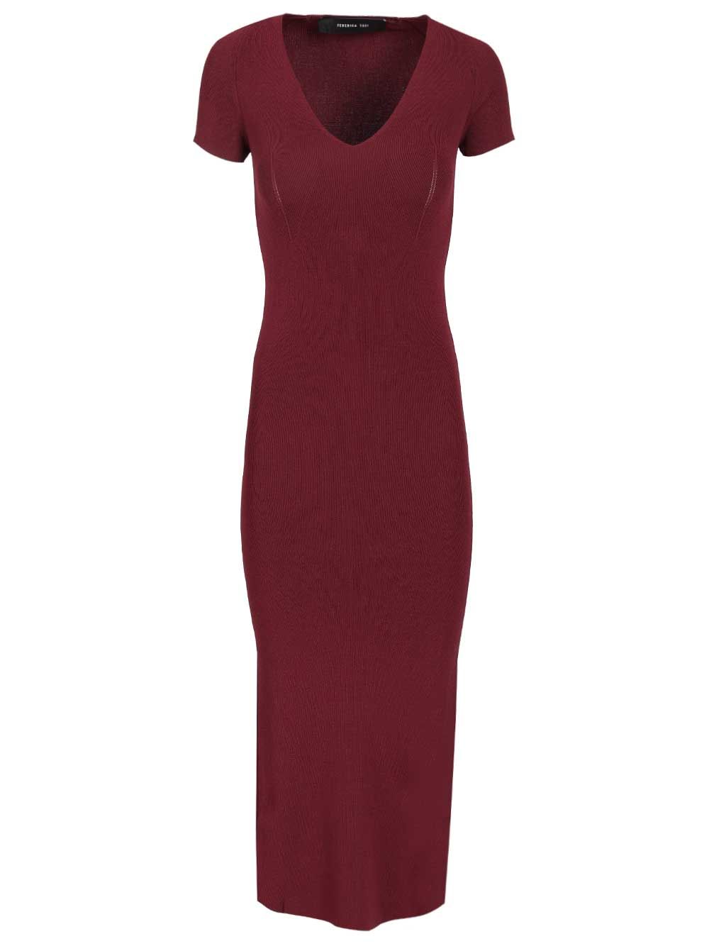 Federica Tosi Midi Dress Abiti - Bordeaux | a5e0dcbada627f65e42afa2384e5653c77bf9794