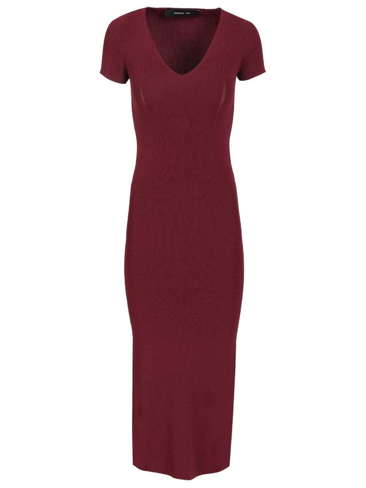 Federica Tosi Midi Dress Abiti - Bordeaux | a5e0dcbada627f65e42afa2384e5653c77bf9794