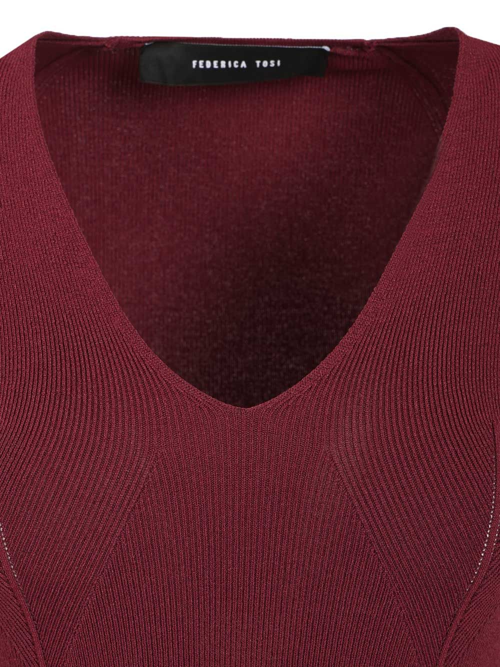 Federica Tosi Midi Dress Abiti - Bordeaux | b097a029ad4a2519fef3e8bddee85f43d18a3044