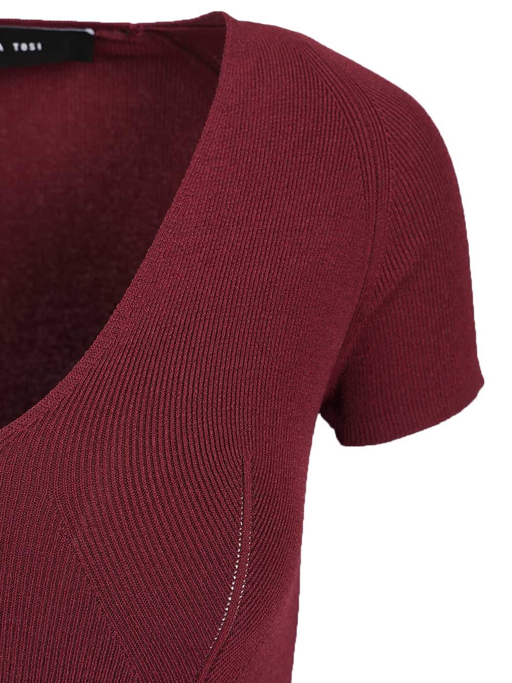 Federica Tosi Midi Dress Abiti - Bordeaux | 4b6882f56e43e04a157c07ee794ea6ddf703d1e1
