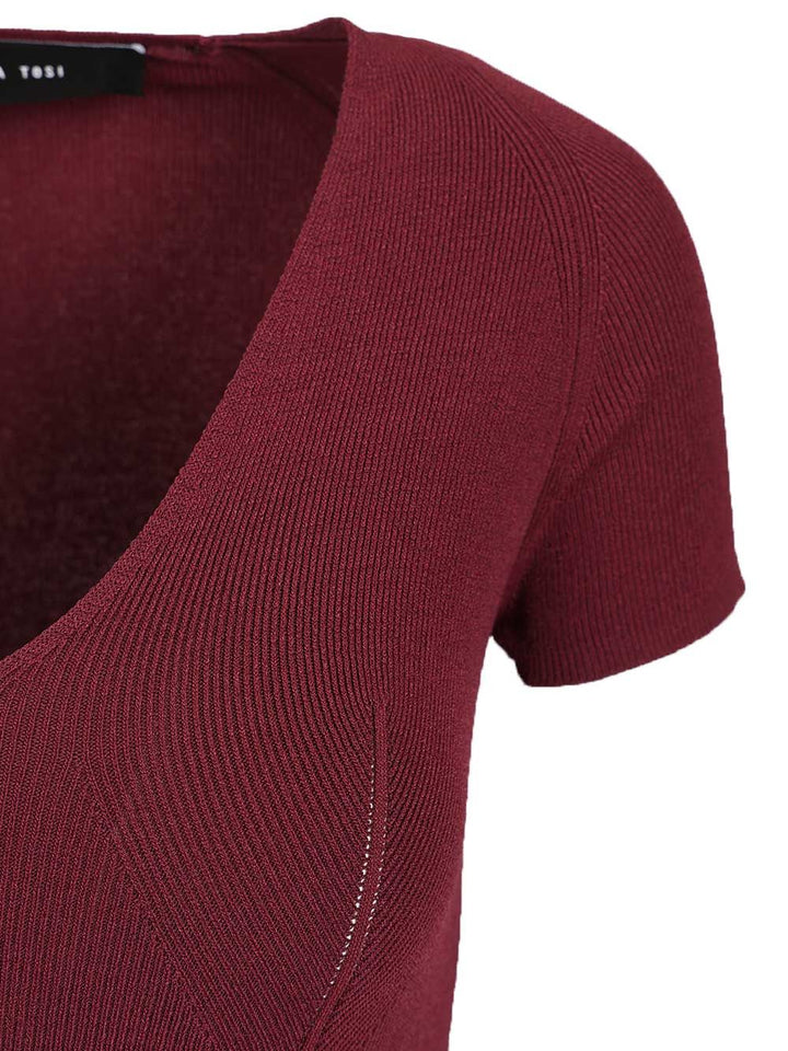 Federica Tosi Midi Dress Abiti - Bordeaux | 4b6882f56e43e04a157c07ee794ea6ddf703d1e1