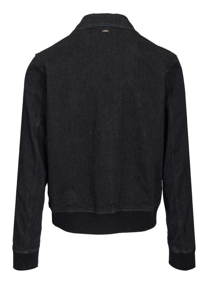 Herno Denim Bomber Jacket Giacche - Blu | c51579fbd561544d391d9132a45d995f398752aa