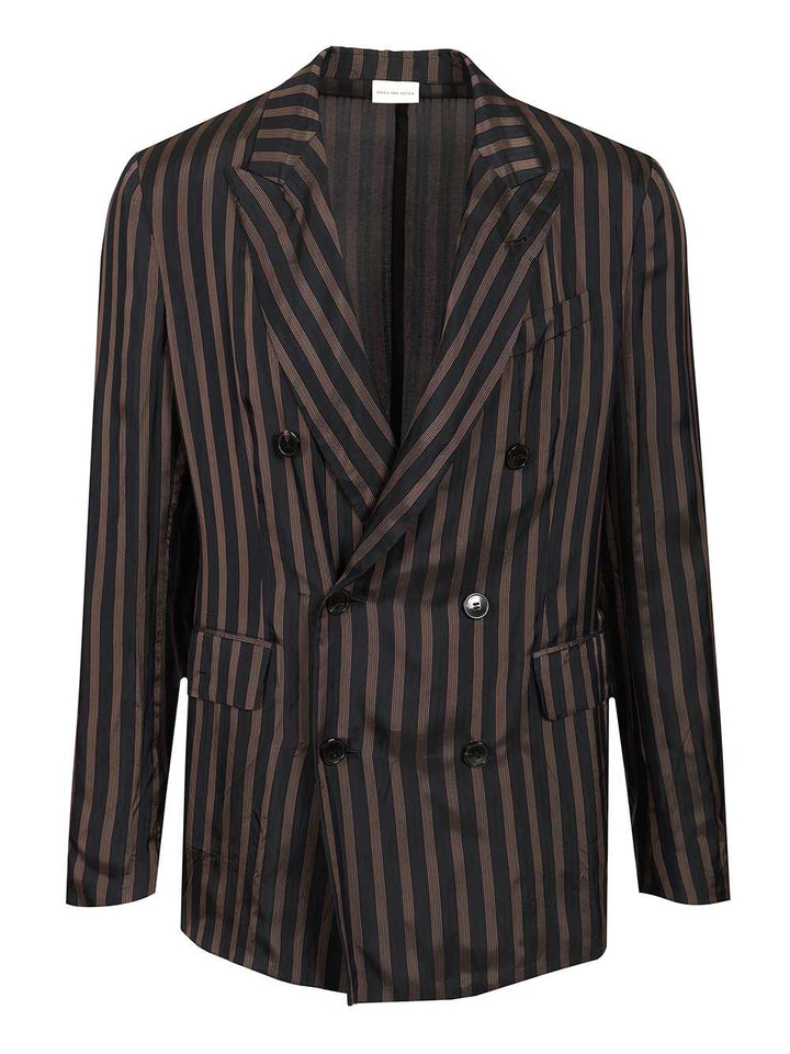Dries Van Noten Unstructured Cupro Blazer Coats - Blu | 8e997bdc072bd633bff0b50345ce4cfacf7f0b05