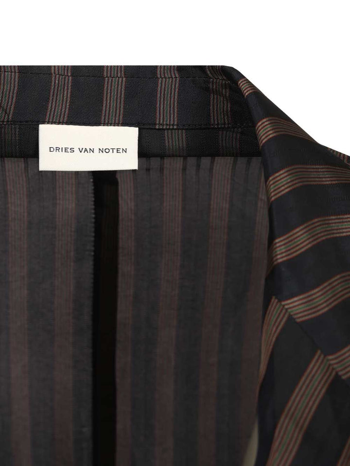 Dries Van Noten Unstructured Cupro Blazer Coats - Blu | 3b24c6929d9853bf7782a18ae425e252bba54a08