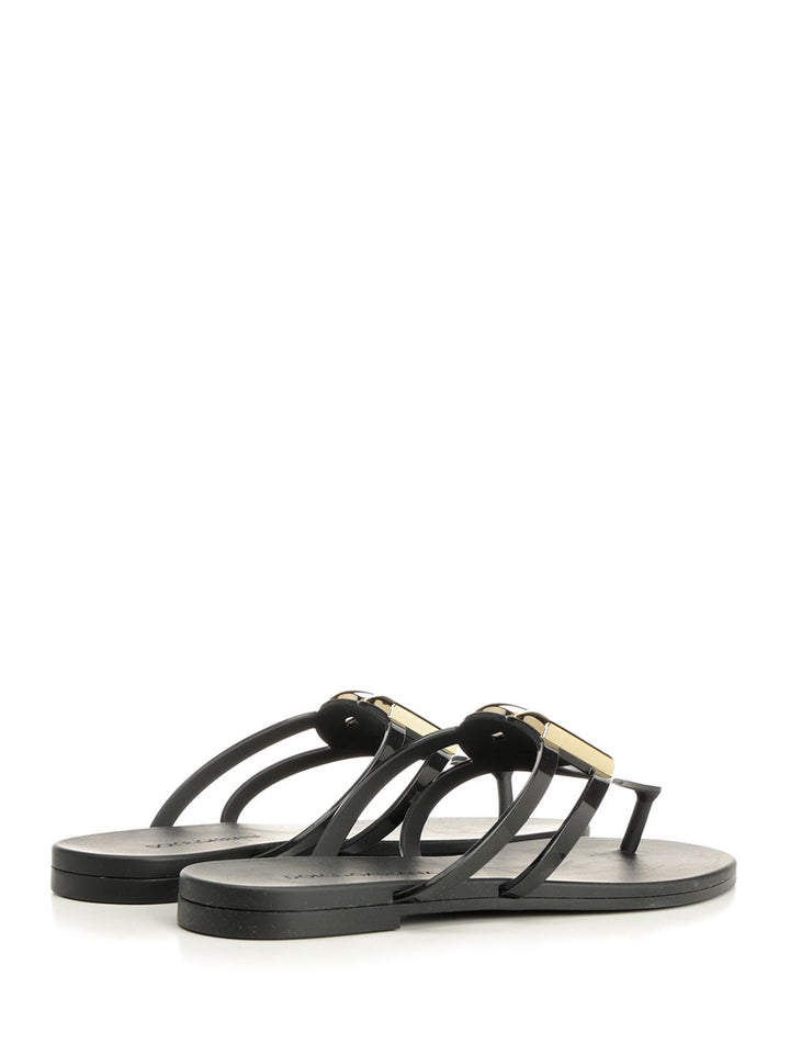 Dolce & Gabbana Rubber Flip-Flops Sandali - Nero | 61180b08d382c3929351643e97e76f16cc9ee5c7