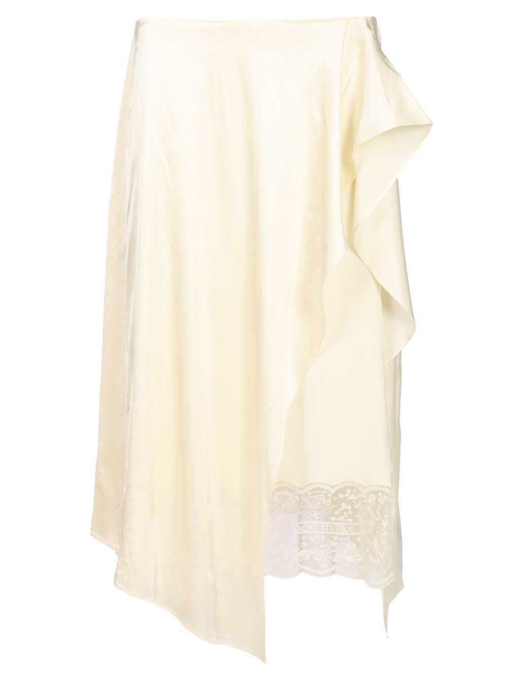 Acne Studios Satin Skirt Gonne - Beige | 4a5c754cc05b4875b432b8edcb0278a546f8be15