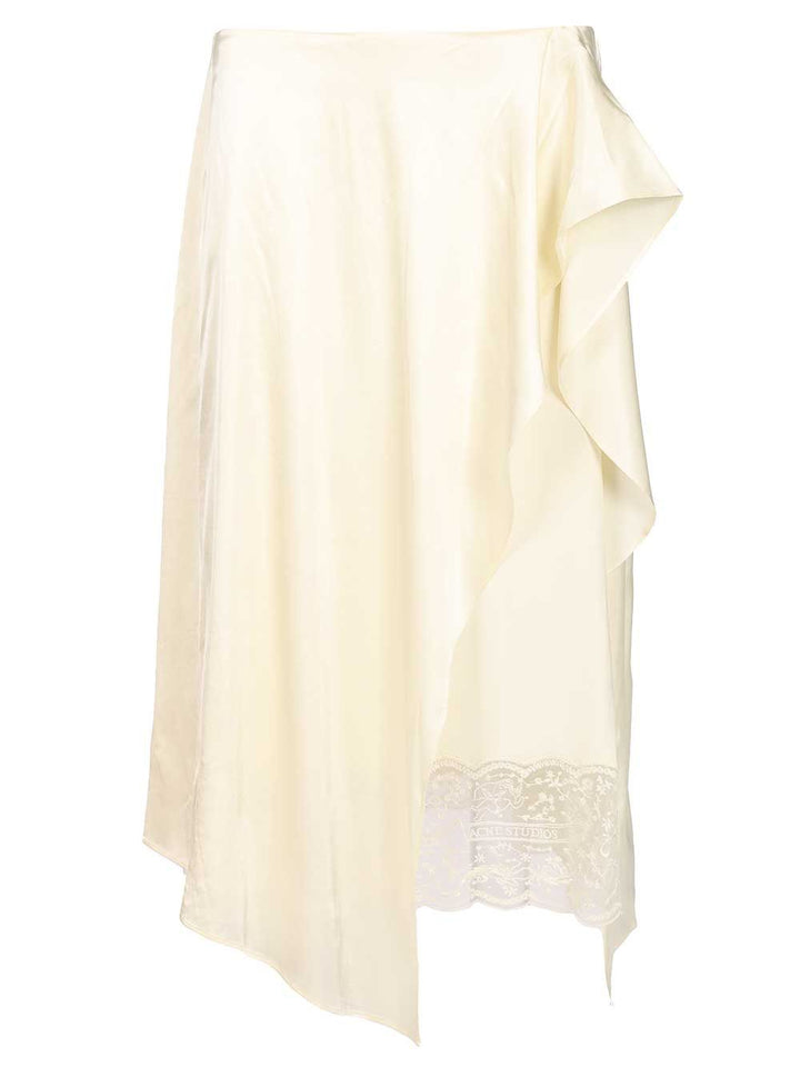 Acne Studios Satin Skirt Gonne - Beige | 4a5c754cc05b4875b432b8edcb0278a546f8be15