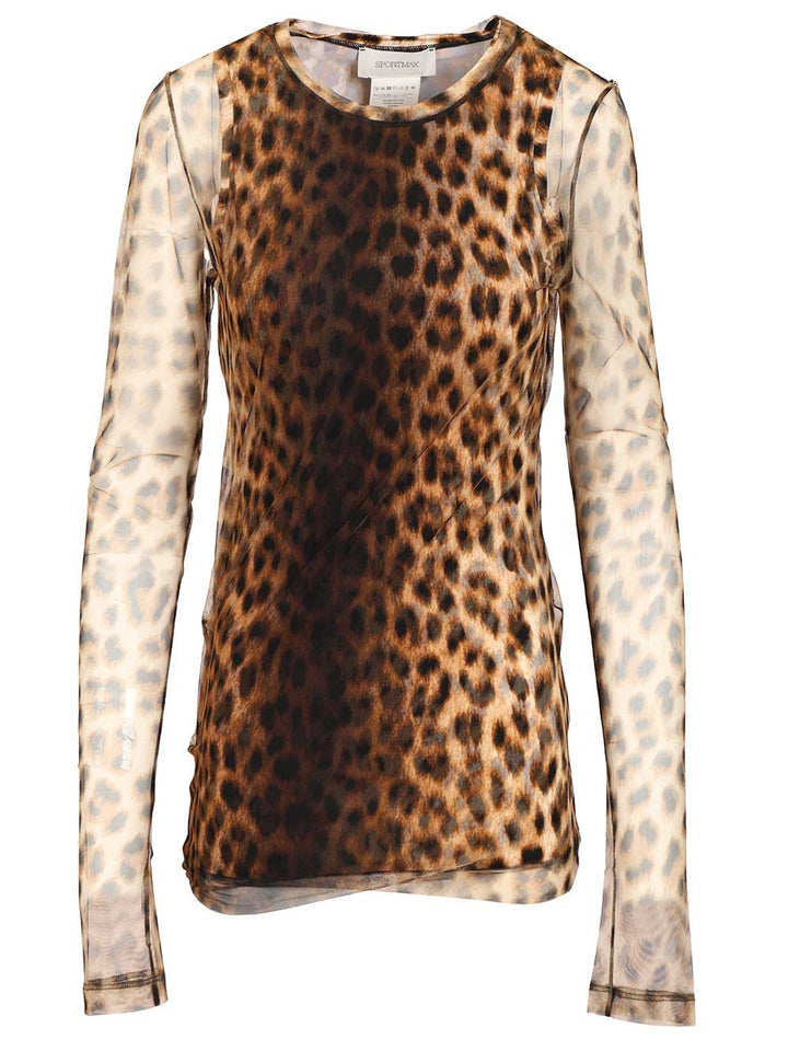 Sportmax Bi-Material Animalier Top Top - Animalier | b445b11be1988542bfa5b9b9fab88bd628241a83
