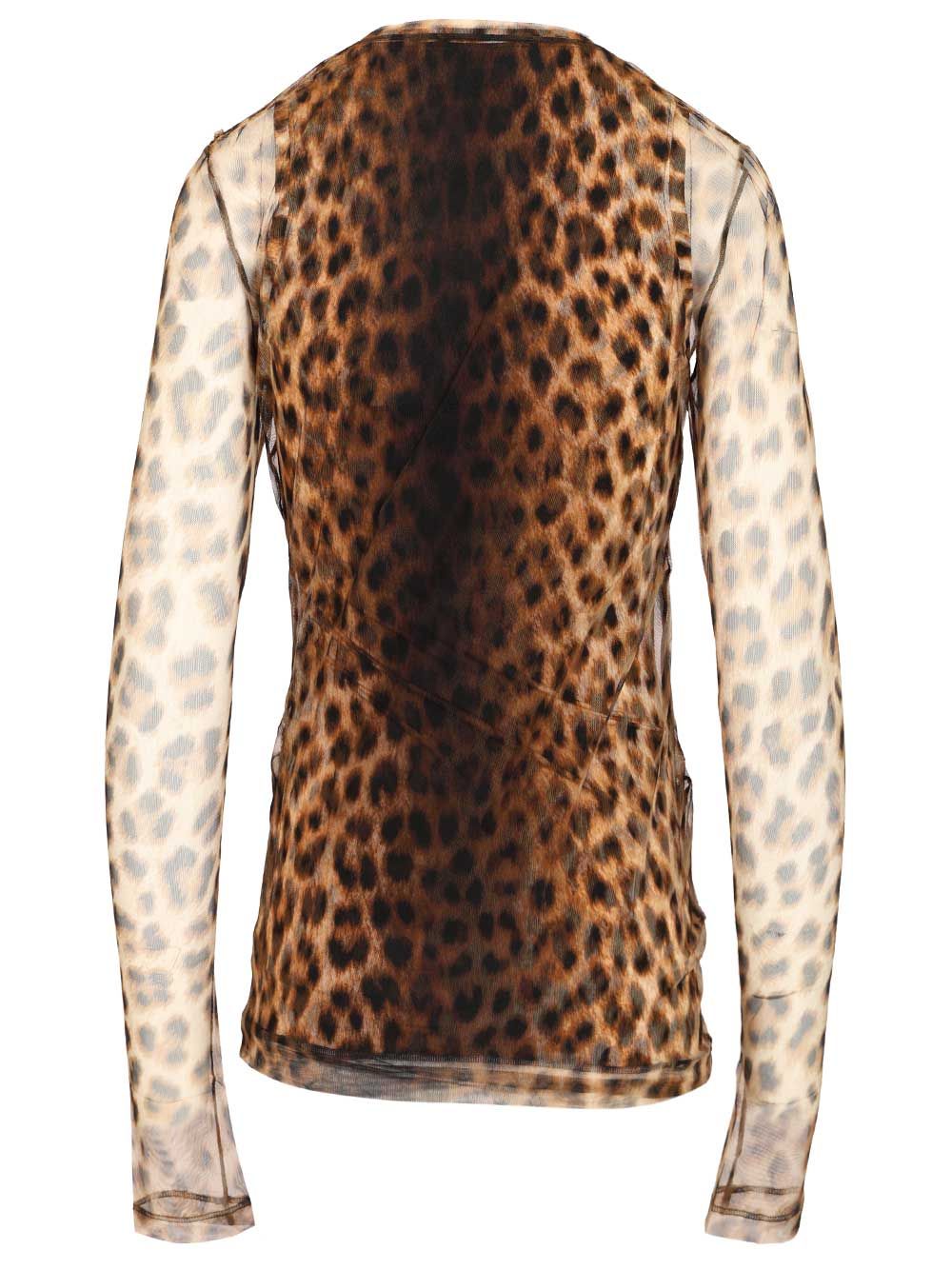 Sportmax Bi-Material Animalier Top Top - Animalier | 5cca2ee6b2466b0b8957a46024043b4e74b60403