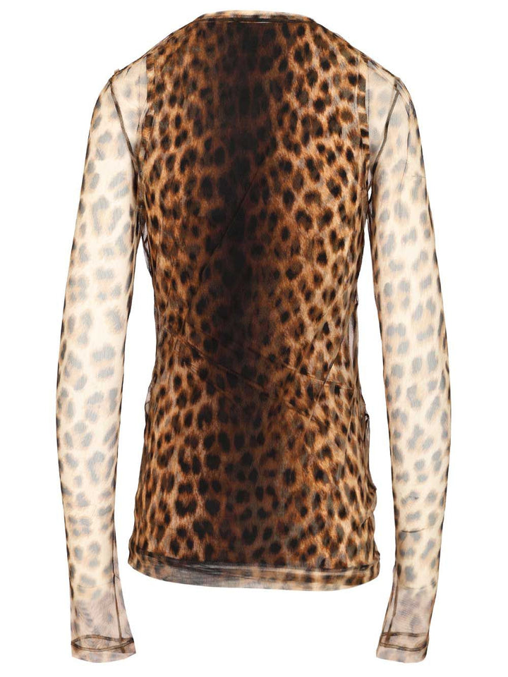 Sportmax Bi-Material Animalier Top Top - Animalier | 5cca2ee6b2466b0b8957a46024043b4e74b60403