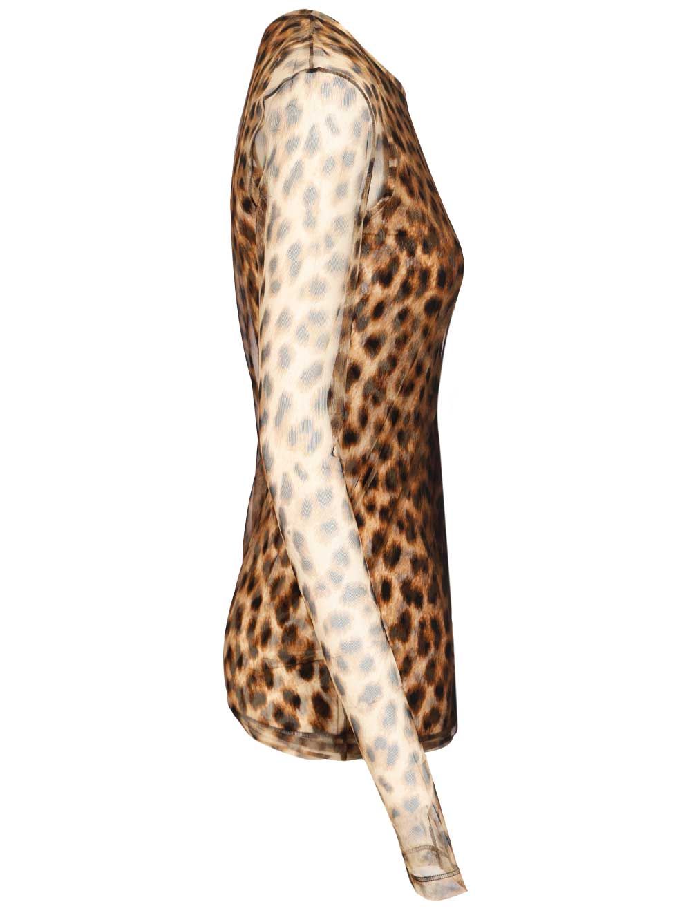Sportmax Bi-Material Animalier Top Top - Animalier | 6f63590c29f11cae06176f08b77f0d4b5449b724