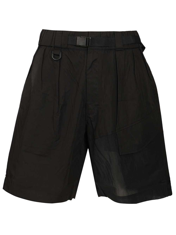 Adidas Y-3 Cotton Blend Cargo Bermuda Shorts Trousers - Nero | 67b28af5698fb7295465ba890a4fd6f9acb33267