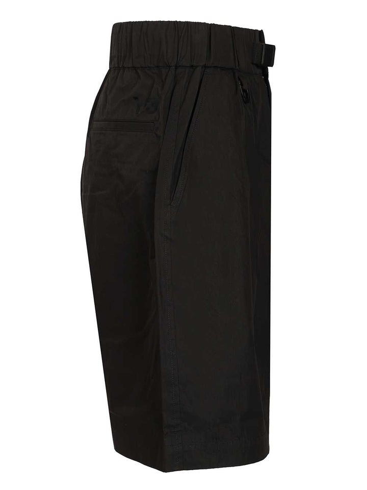 Adidas Y-3 Cotton Blend Cargo Bermuda Shorts Trousers - Nero | c192088283a0bb2d95a3b50278f2527216736db6