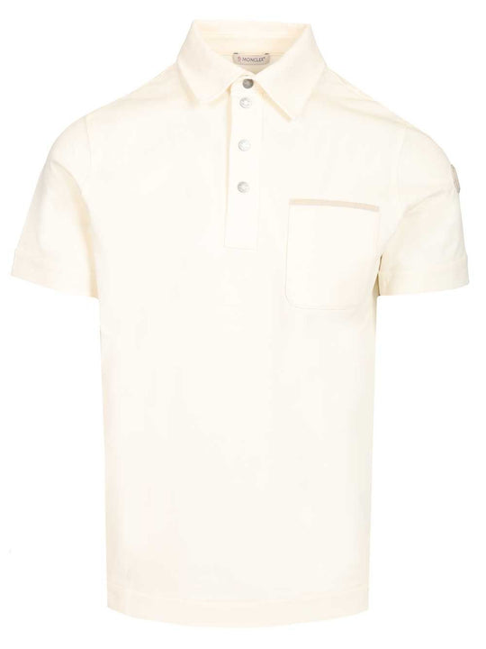 Cotton Pique Polo Shirt Bianco