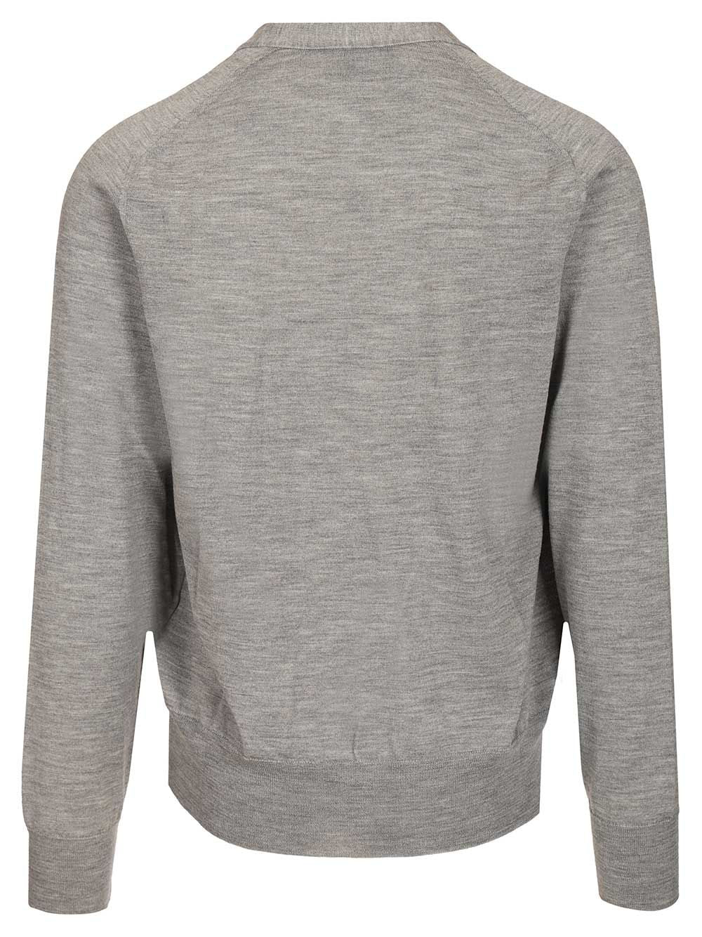 Ami Ami Paris V-Neck Wool Cardigan Knitwear - Grey | efca13cb65af13f1ad12d0eec7393af905de596c