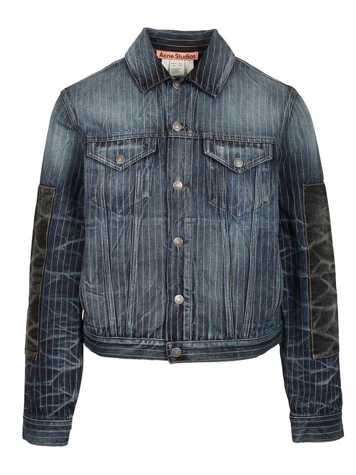 Acne Studios Patchwork Denim Jacket Giacche - Blu | 166de76b55d71aa9f1d405fa6f163eeb7e434f6d