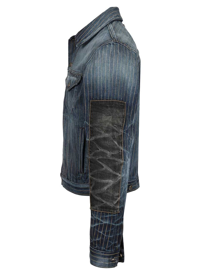 Acne Studios Patchwork Denim Jacket Giacche - Blu | 8a3fbf2a0f07704293e683300ed5e9df4e7c37bf