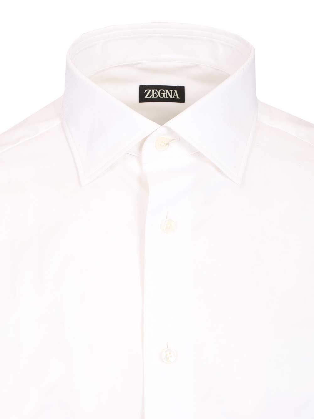 Ermenegildo Zegna Cotton Poplin Shirt Shirts - Bianco | dbbd01ccdf94491d0545f7fbe2a0b3417458dc7e