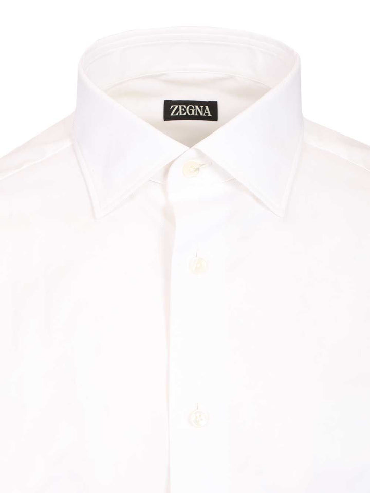 Ermenegildo Zegna Cotton Poplin Shirt Shirts - Bianco | dbbd01ccdf94491d0545f7fbe2a0b3417458dc7e