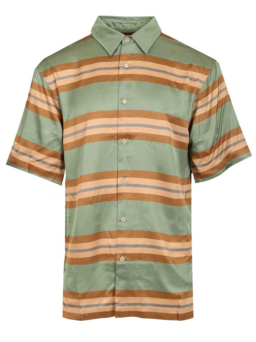 Dries Van Noten Short-Sleeved Shirt Shirts - Verde | 9ff380d71889e9d1d018b02c64ecb06f7043dd80