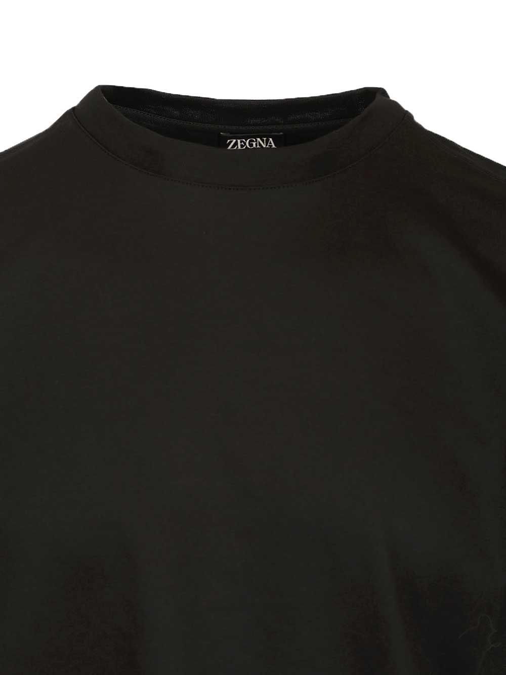 Ermenegildo Zegna Cotton T-Shirt - Nero | e8d7871ab66ccb1d7a9e38e8ff77f79516e5f2ce