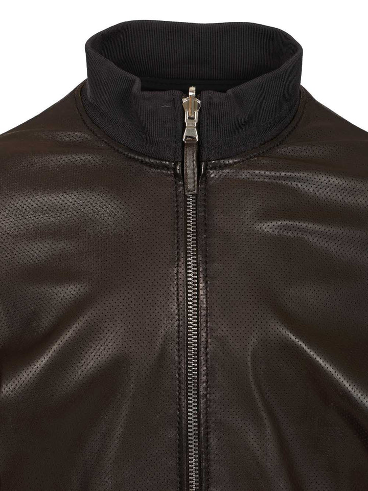 Al Duca D'Aosta Reversible Perforated Leather Biker J Giacche - Marrone | 00c198f2583678e0818eb8d05abb2bdcc1c59fa7