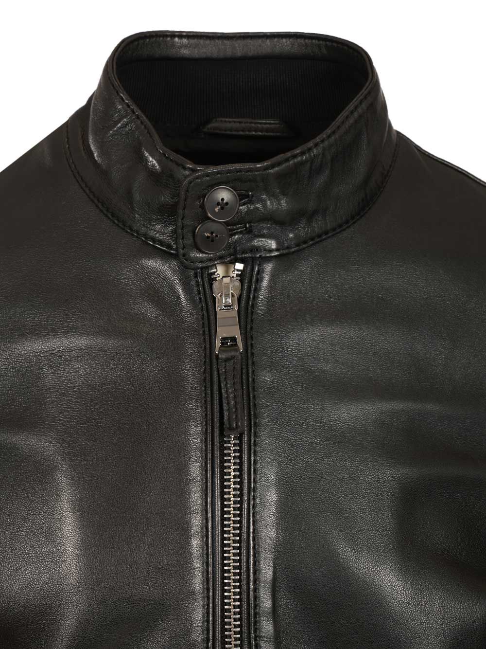 Al Duca D'Aosta Leather Biker Jacket Giacche - Nero | c5255815689848c3ded0173a4797abb2c73aa86b