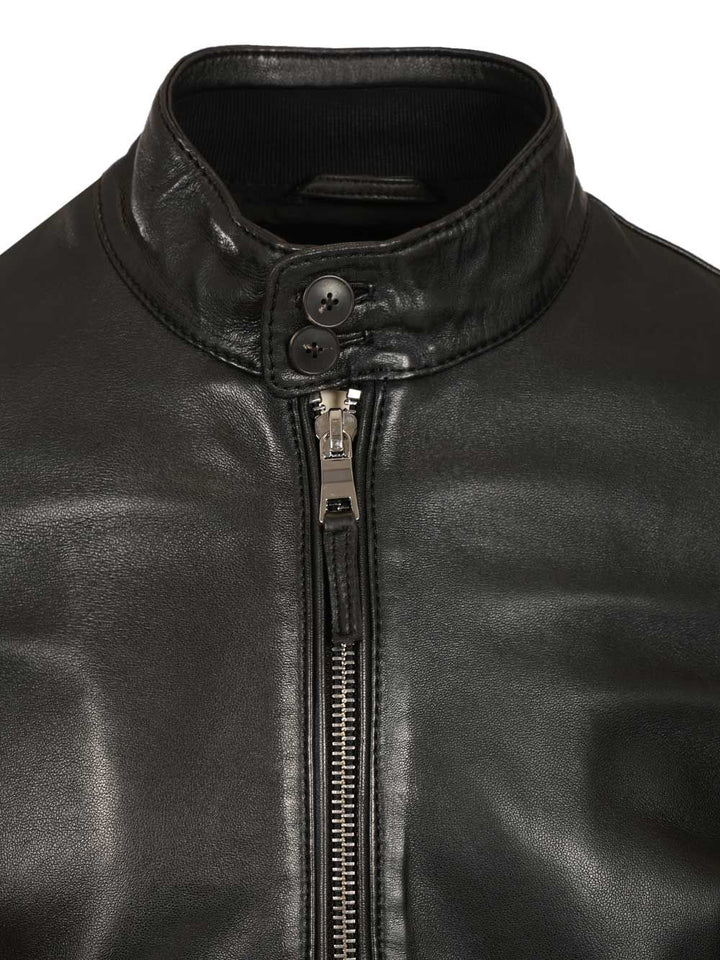 Al Duca D'Aosta Leather Biker Jacket Giacche - Nero | c5255815689848c3ded0173a4797abb2c73aa86b