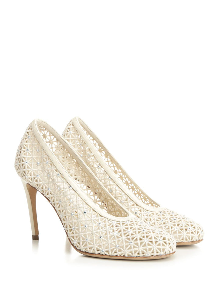 Ferragamo Macramé Decollete - Bianco | 806a9dd2151d1dde4d3daeb77ce7692f8fff5356