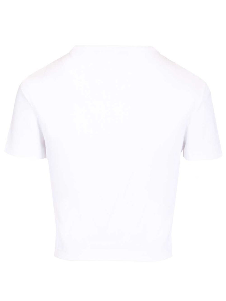 Fendi Cropped Top T-Shirt - Bianco | 5b0f8208ba388fbbbcac6464b4543fe79a9af153