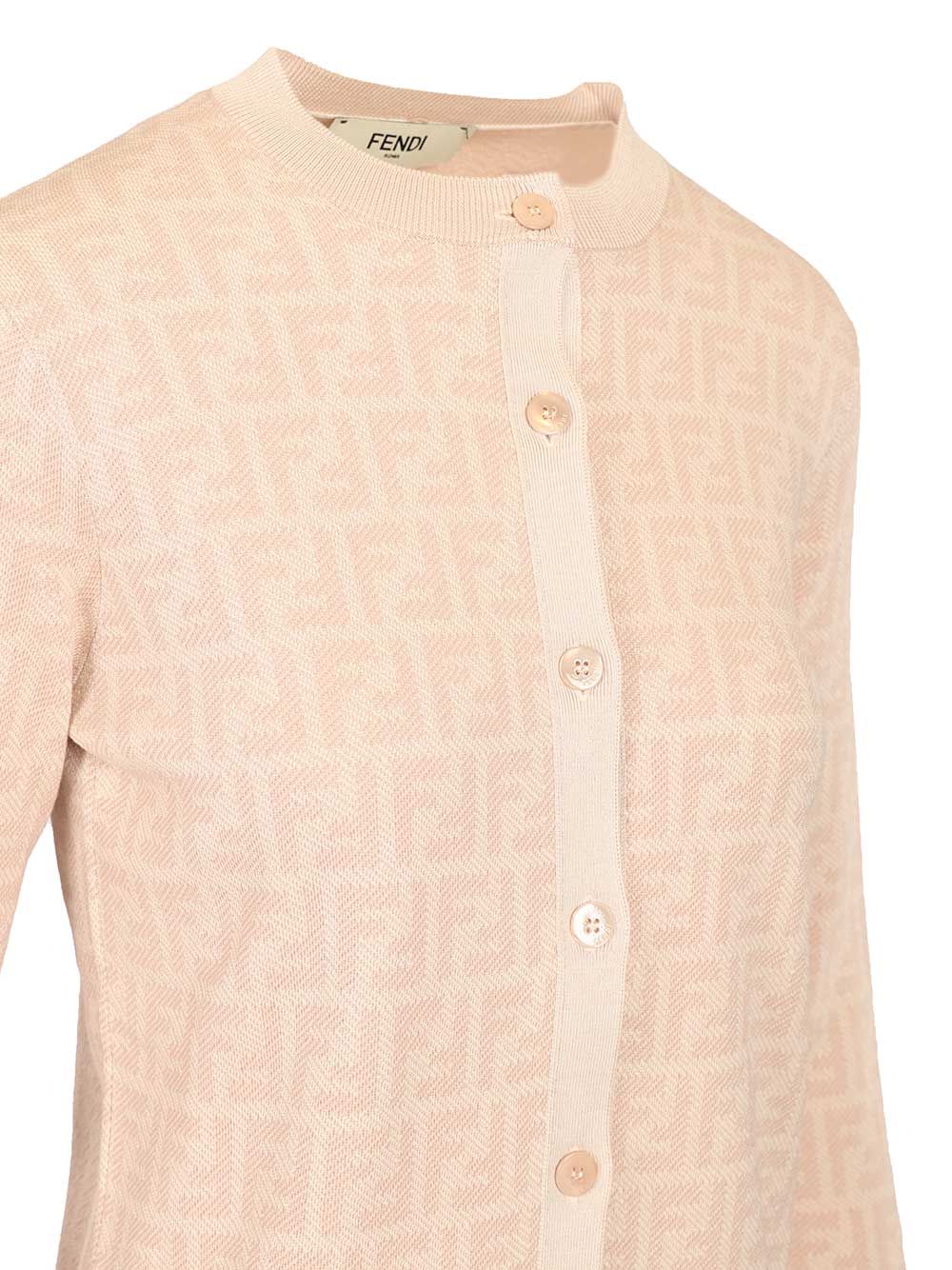 Fendi Ff Wool Cardigan Knitwear - Rose | e8fa508e73d15bf8169ea57adb7222f42cf8dc31