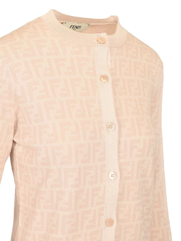 Fendi Ff Wool Cardigan Knitwear - Rose | e8fa508e73d15bf8169ea57adb7222f42cf8dc31