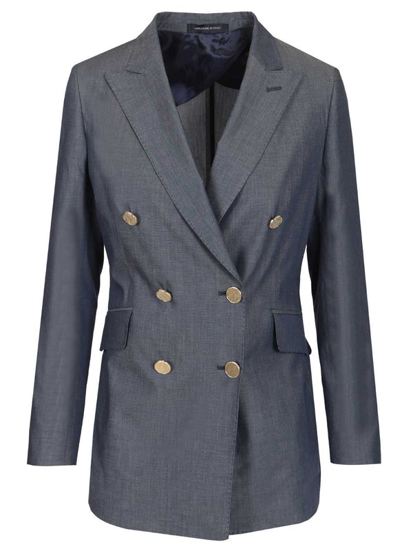 Double-Breasted Blazer Blue Jackets