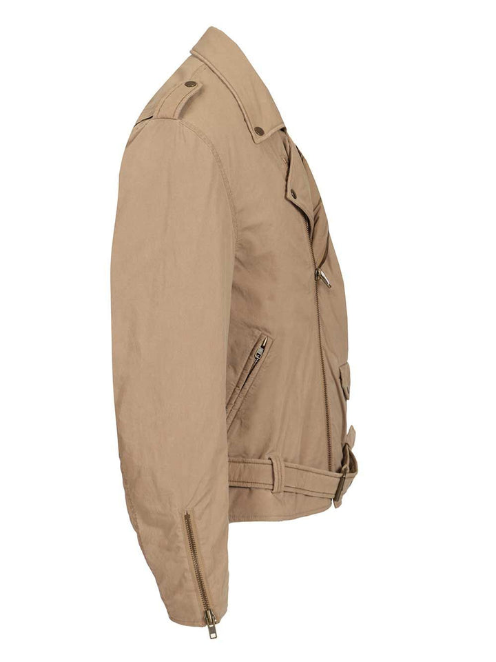 Mm6 Maison Margiela Cotton Biker Jacket Giacche - Beige | 727b514446c2c61a4236ef435ab294fa6f240892