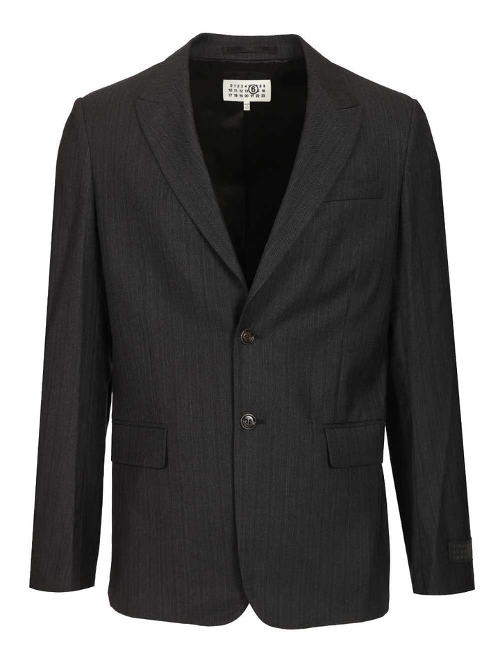 Mm6 Maison Margiela Wool And Cotton Blazer Giacche - Nero | 3b4542db40fe49c12d377a67ad88f94f8160a3af