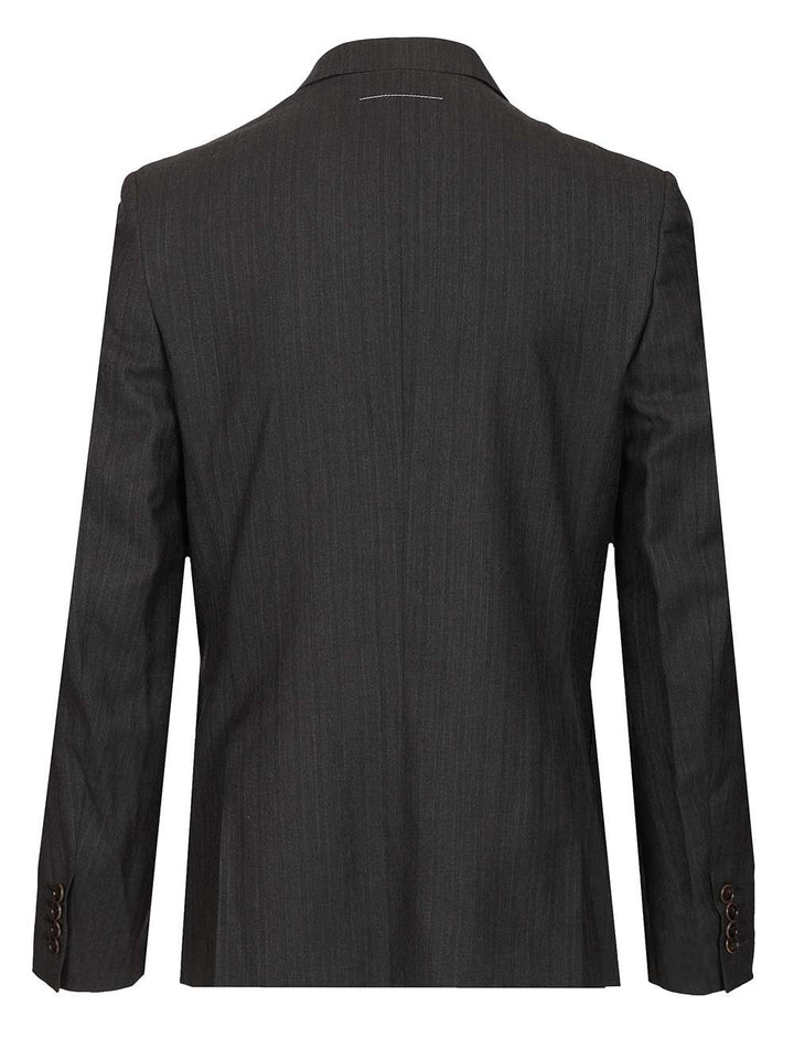 Mm6 Maison Margiela Wool And Cotton Blazer Giacche - Nero | 813550740e3022abdb9bd0c6f8a2b8b41e079e1c