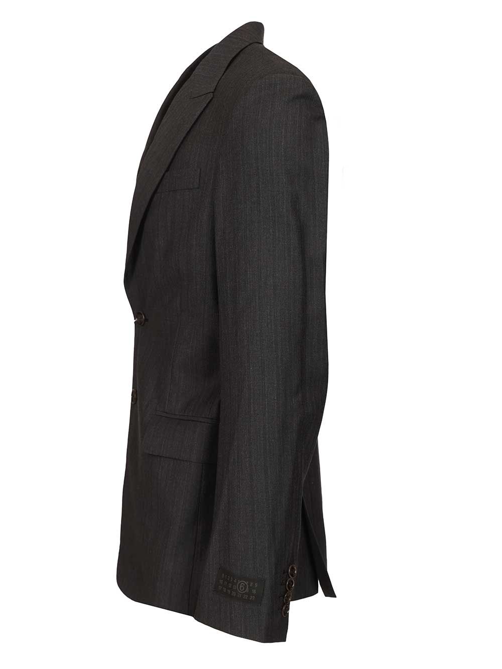 Mm6 Maison Margiela Wool And Cotton Blazer Giacche - Nero | 61785b81fdbc0efda10eece55a00b502b446e103
