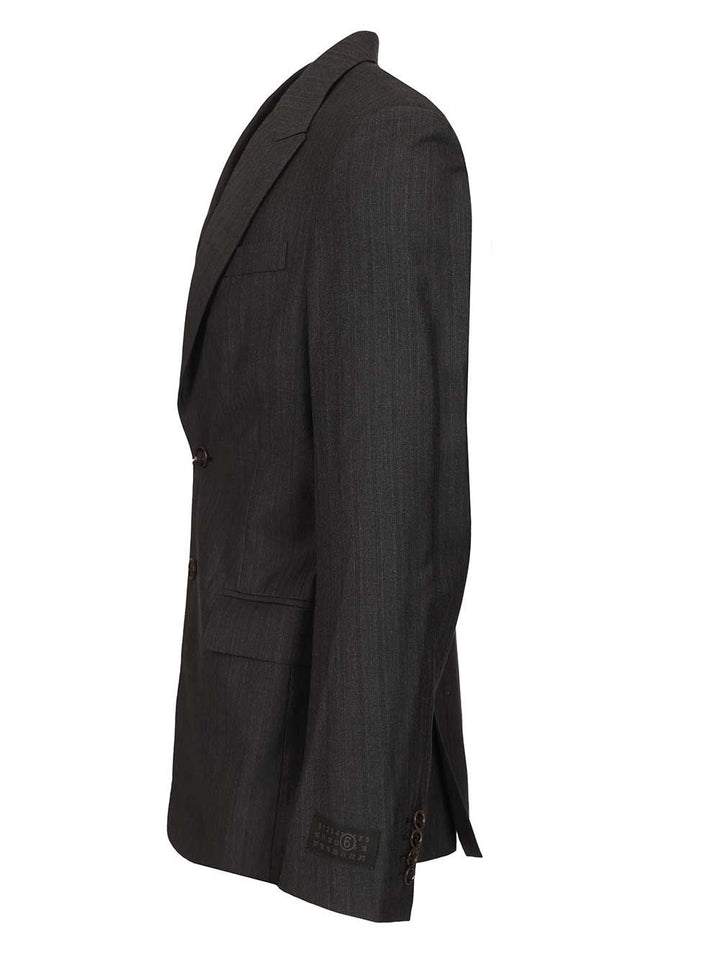 Mm6 Maison Margiela Wool And Cotton Blazer Giacche - Nero | 61785b81fdbc0efda10eece55a00b502b446e103