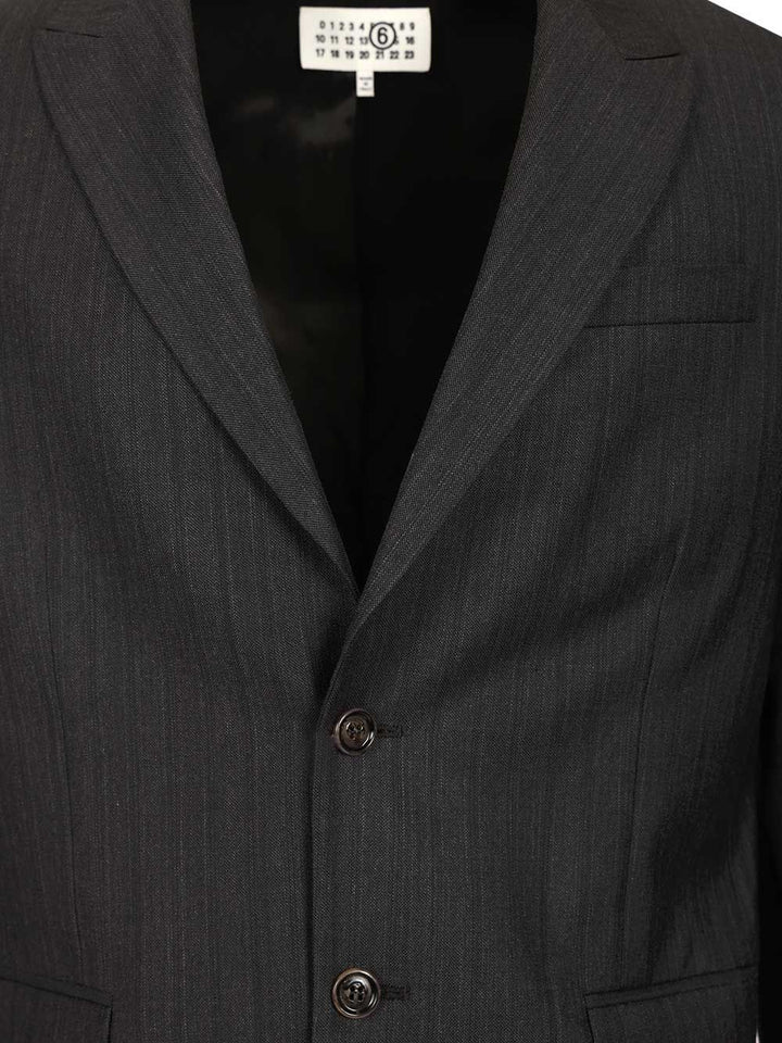 Mm6 Maison Margiela Wool And Cotton Blazer Giacche - Nero | ae91550237bcd790b70067526257008c588e371f
