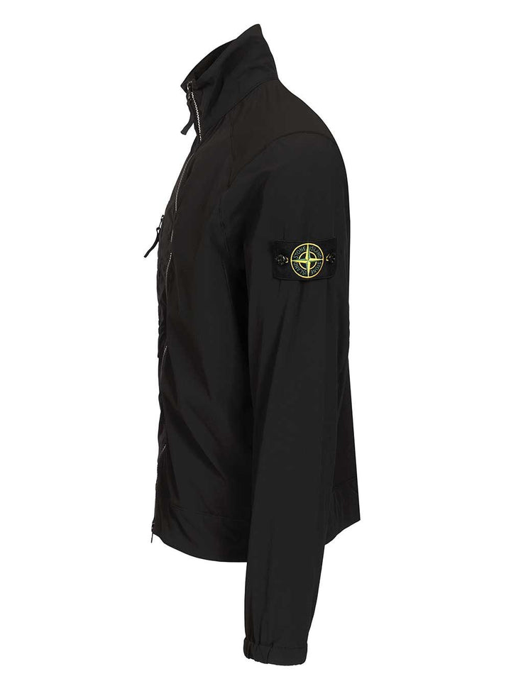Stone Island Stretch Nylon Tech Fleece Overshirt Sweatshirts - Nero | 17663dca91b3ac6f0a6a22cc58002ae43543f4c5
