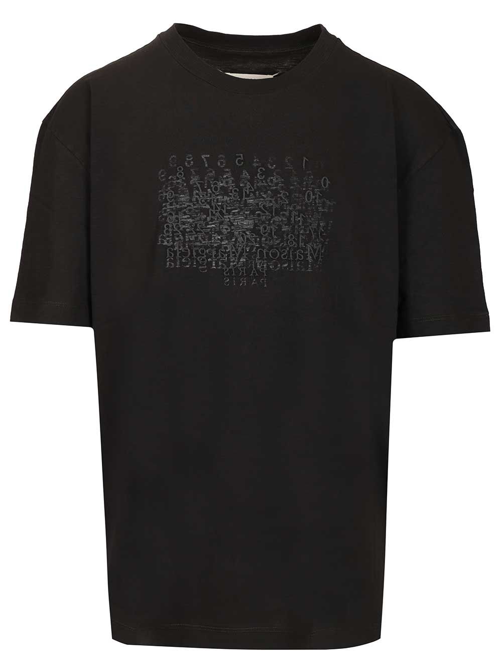 Maison Margiela Embroidered Cotton T-Shirt - Nero | 92fc10c760985f70f6c3887affdb9ffa3001b2e2