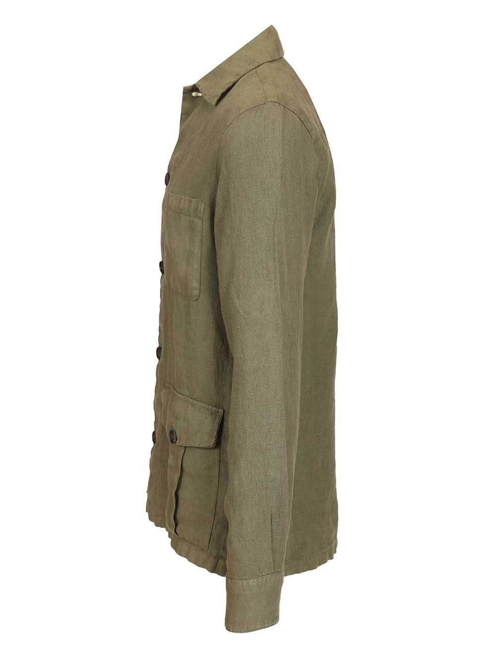 Al Duca D'Aosta Linen Safari Jacket Knitwear - Verde | 8c18245fe41f32bbb3a2363dfb5d872263a3871d