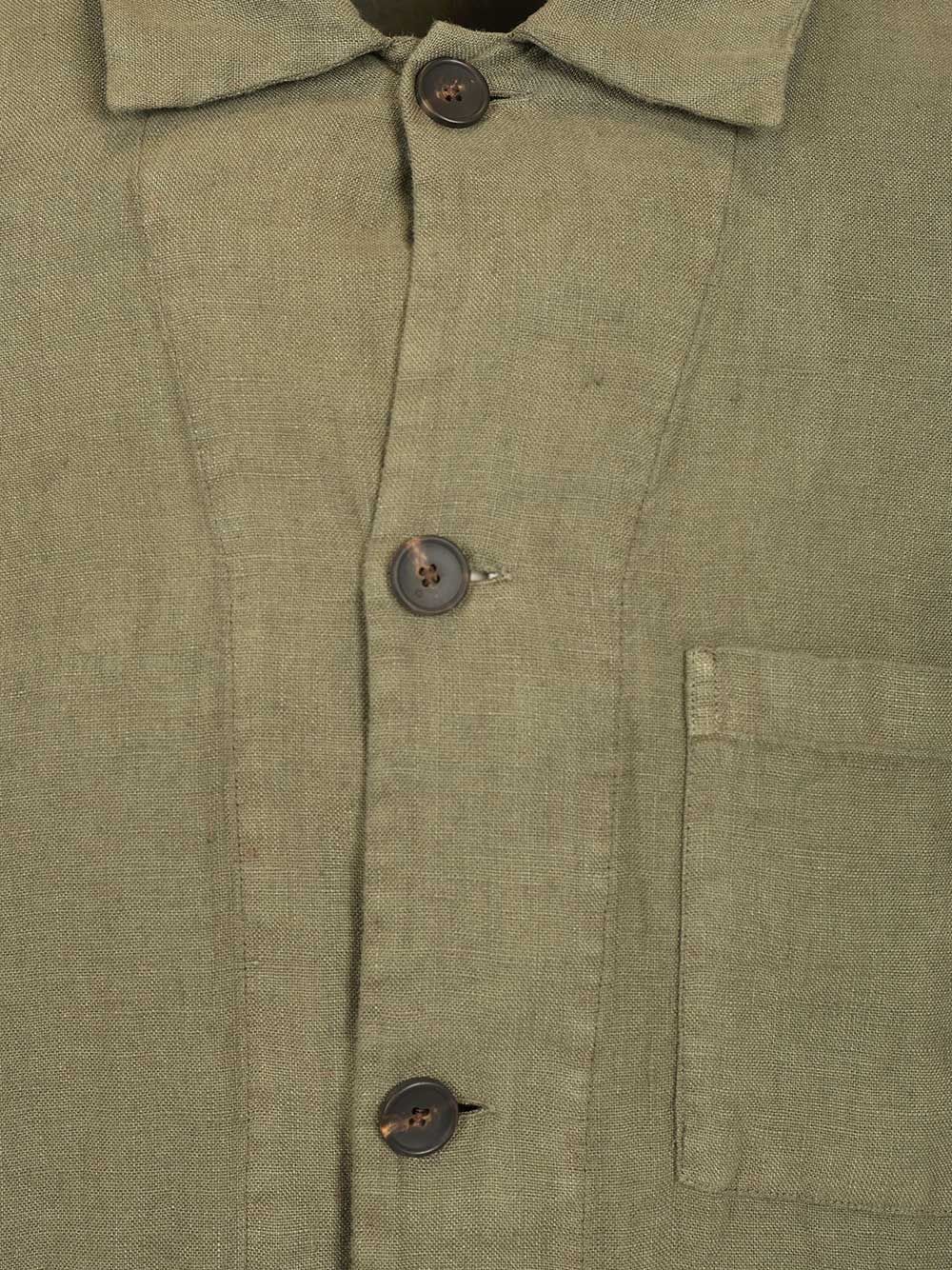 Al Duca D'Aosta Linen Safari Jacket Knitwear - Verde | 5e304a6a714e47c74c289aae061bd560043c2a57