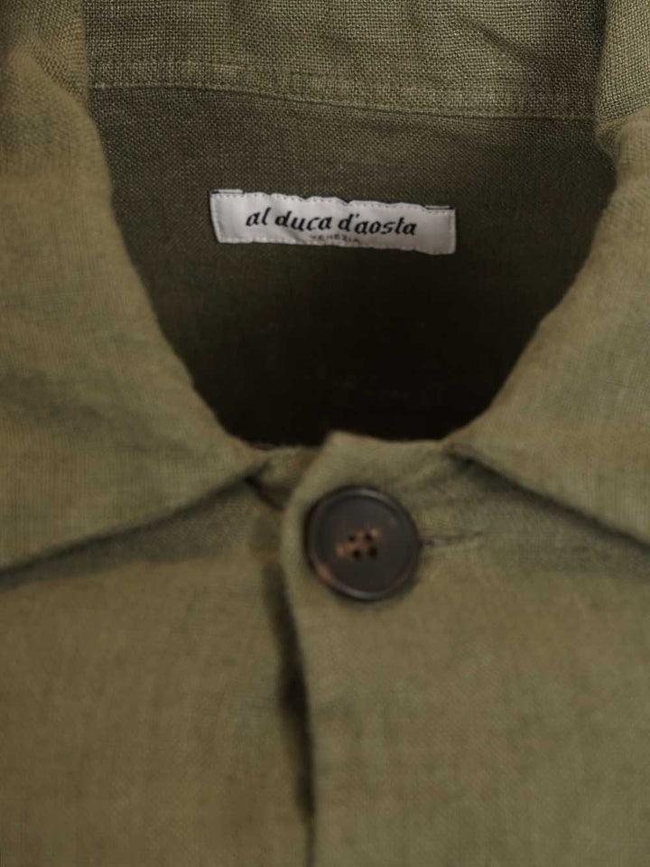 Al Duca D'Aosta Linen Safari Jacket Knitwear - Verde | 392a92cdb55ffd78027ea299de11ae684bdf3011