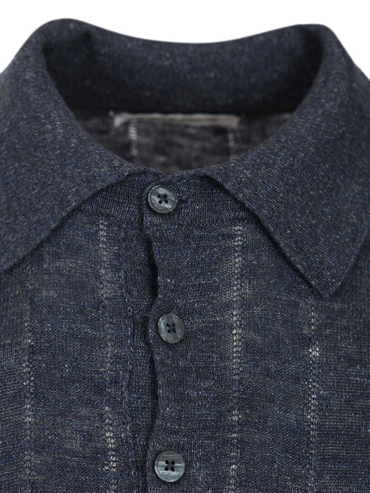 Al Duca D'Aosta Ribbed Polo shirt - Blu | 4adbaea97f3c080de1d07f27f95a0a7483127806